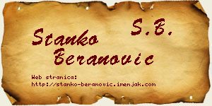 Stanko Beranović vizit kartica